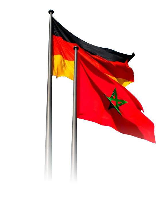 Flags of Germany and Morocco
